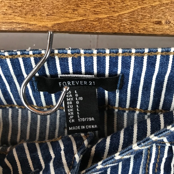 Forever 21 Striped High Waist Wide/flare Leg Jeans - Picture 9 of 13